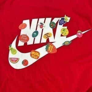 UEC Nike Men's  red Food Sticker T-Shirt extra small
